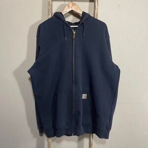 Mens Carhartt Blue Zip Hoodie size XL